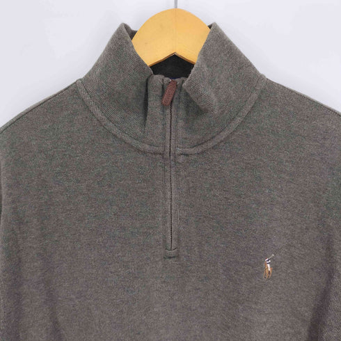 ポロラルフローレン POLO RALPH LAUREN ESTATE RIB ポニー刺繍 ハーフジップ スウェット メンズ import:L