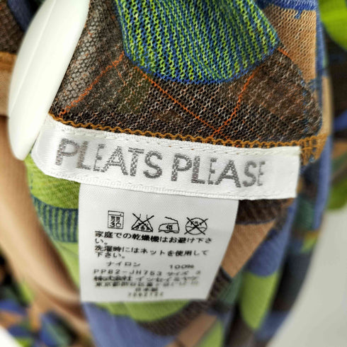 プリーツプリーズイッセイミヤケ PLEATS PLEASE ISSEY MIYAKE 図形 数式 幾何学模様 逆ハート シアーワンピース レディース JPN:3