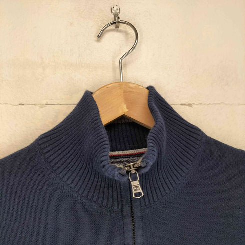 トミーヒルフィガー TOMMY HILFIGER ハーフジップボトルネックコットンニット メンズ L
