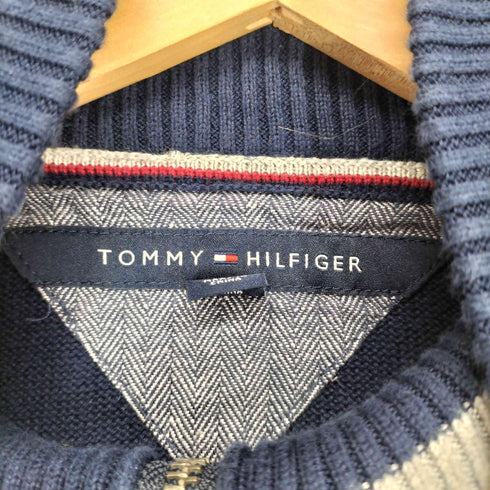 トミーヒルフィガー TOMMY HILFIGER ハーフジップボトルネックコットンニット メンズ L