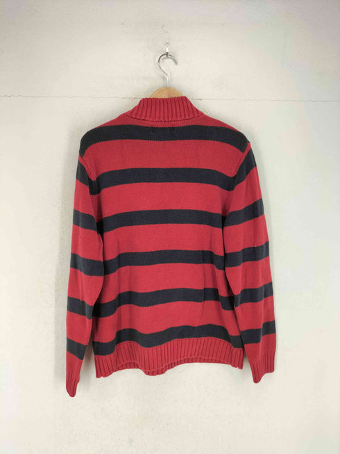 チャップス CHAPS ロゴ刺繍 ボーダーコットンハーフジップ メンズ import:XXL