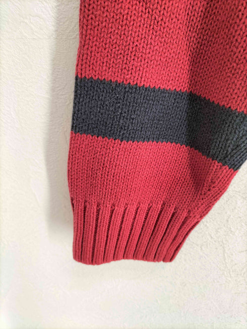 チャップス CHAPS ロゴ刺繍 ボーダーコットンハーフジップ メンズ import:XXL