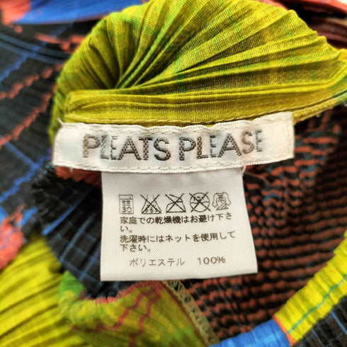 プリーツプリーズイッセイミヤケ PLEATS PLEASE ISSEY MIYAKE 丸穴 図形転写 変形ワンピース レディース JPN:5