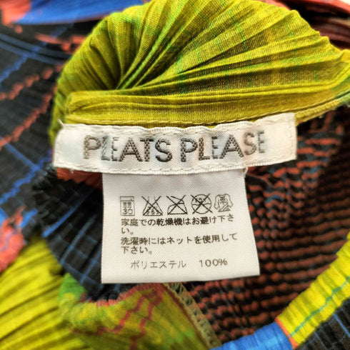 プリーツプリーズイッセイミヤケ PLEATS PLEASE ISSEY MIYAKE 丸穴 図形転写 変形ワンピース レディース JPN:5