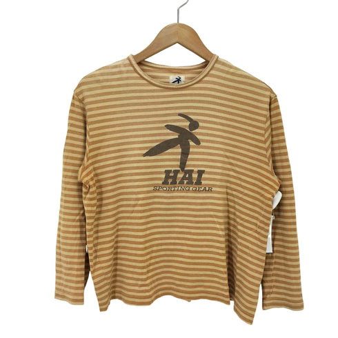 ハイスポーティングギア HAI SPORTING GEAR 80s-90s フロントロゴ ボーダー 長袖tシャツ レディース JPN:M