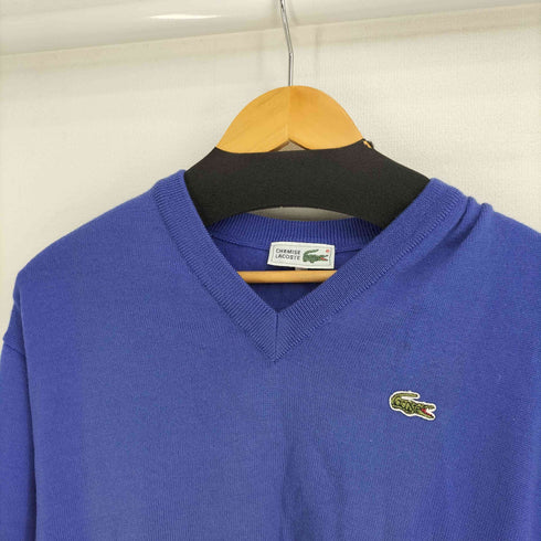 シュミーズラコステ CHEMISE LACOSTE 80S 文字ラコ Vネック ウール ニット メンズ