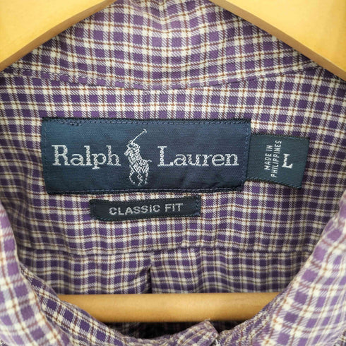 ポロバイラルフローレン Polo by RALPH LAUREN CLASSIC FIT ワンポイントポニー刺繍 BD チェック柄 長袖シャツ メンズ L