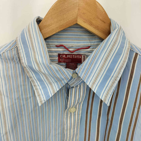 ゲス GUESS マルチストライプデザイン レギュラーカラー 長袖シャツ メンズ  M