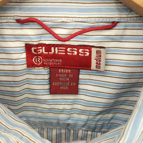 ゲス GUESS マルチストライプデザイン レギュラーカラー 長袖シャツ メンズ  M