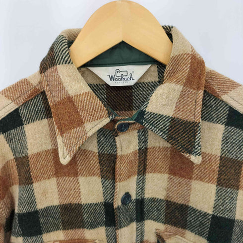 ウールリッチ WOOLRICH 60-70s USA製 三角タグ ウール フランネルチェック 長袖シャツ メンズ  M
