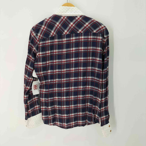 ヴィヴィアンウエストウッドマン Vivienne Westwood MAN オーブ刺繍ロゴ タータンチェック アシンメトリーシャツ メンズ 50