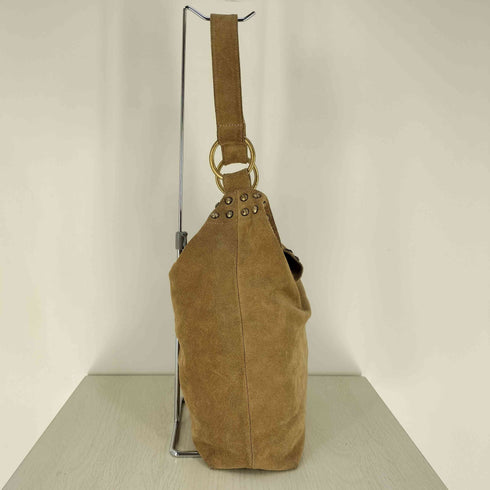 GEN RIGO  スタッズ ミニポーチ付き スウェード ワンショルダーバッグ レディース