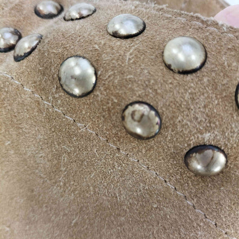 GEN RIGO  スタッズ ミニポーチ付き スウェード ワンショルダーバッグ レディース