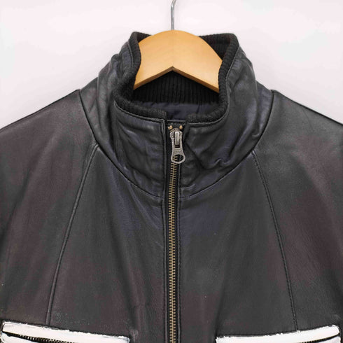 スティールブラウン STEEL BROWN 羊革 バイカラー レザージャケット メンズ