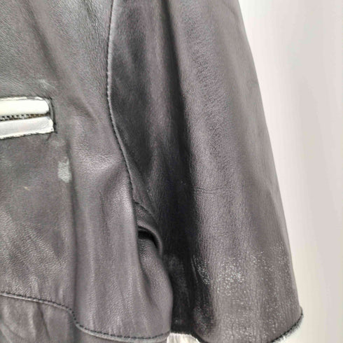 スティールブラウン STEEL BROWN 羊革 バイカラー レザージャケット メンズ