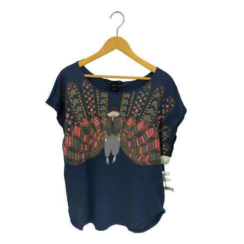マークバイマークジェイコブス Marc by Marc Jacobs デザインプリント ボートネック ノースリーブTシャツ カットソー レディース XS
