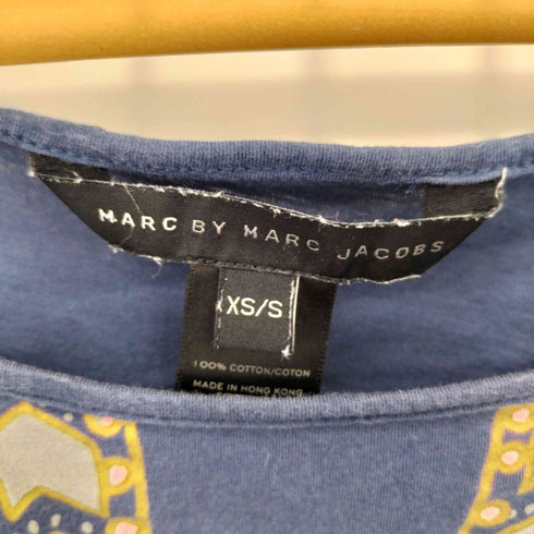 マークバイマークジェイコブス Marc by Marc Jacobs デザインプリント ボートネック ノースリーブTシャツ カットソー レディース XS