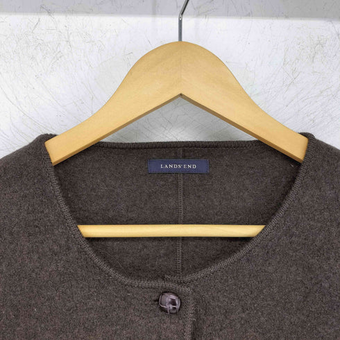 ランズエンド LANDS END クルミボタン ウールカーディガン レディース