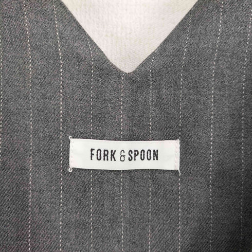 フォークアンドスプーン FORK&SPOON ピンストライプVネックワンピース レディース