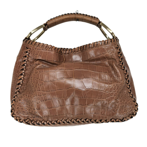 サザビー SAZABY クロコ&編み込みハンドバッグ レディース