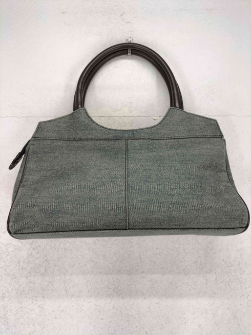 ミッシェルクラン MICHEL KLEIN 裏地ストライプデニムハンドバッグ Y2K レディース
