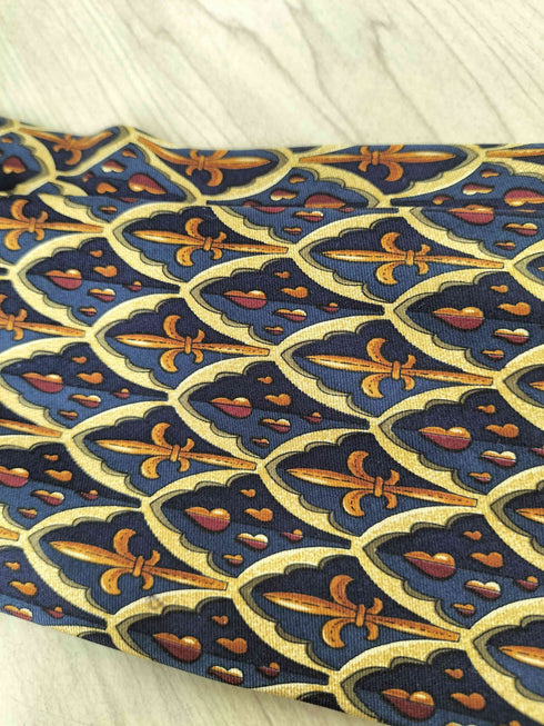 アクアスキュータム AQUASCUTUM 総柄シルクネクタイ メンズ