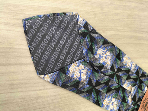 ミッソーニ MISSONI 総柄切替シルクネクタイ メンズ