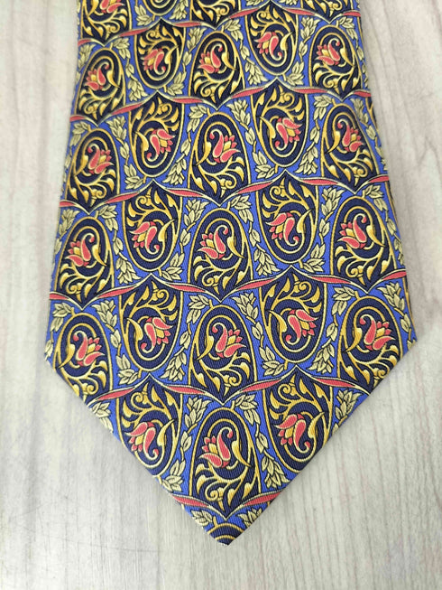 アクアスキュータム AQUASCUTUM フラワー柄シルクネクタイ メンズ