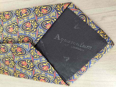 アクアスキュータム AQUASCUTUM フラワー柄シルクネクタイ メンズ