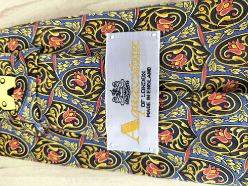 アクアスキュータム AQUASCUTUM フラワー柄シルクネクタイ メンズ