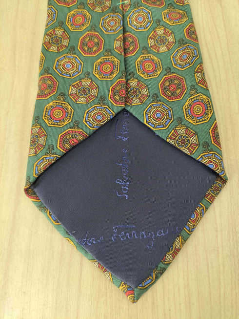 サルヴァトーレフェラガモ Salvatore Ferragamo ペンダント柄シルクネクタイ メンズ