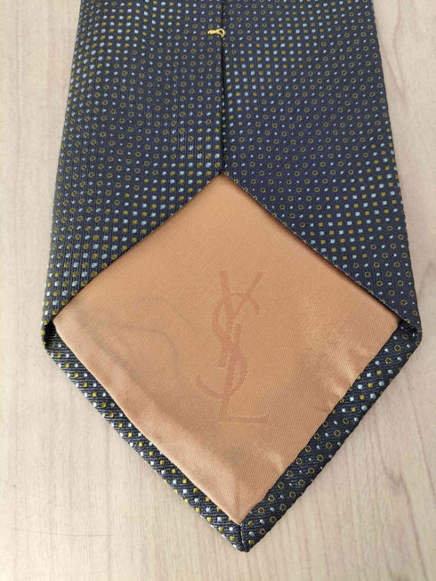 イヴサンローラン Yves Saint Laurent MADE IN ITALY ドット柄シルクネクタイ メンズ