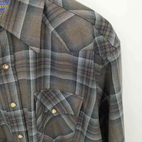 ペンドルトン PENDLETON WESTWRN ZEPHYR メキシコ製 ウール チェックシャツ メンズ import:M