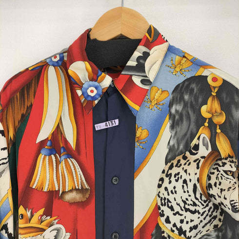 レオナール LEONARD イタリア製 シルク100% 総柄 L/S シャツ レディース