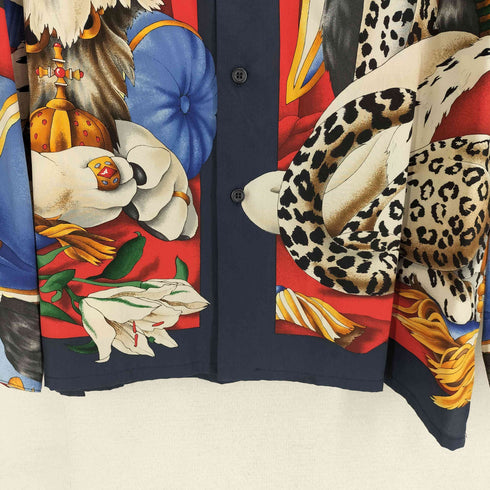 レオナール LEONARD イタリア製 シルク100% 総柄 L/S シャツ レディース