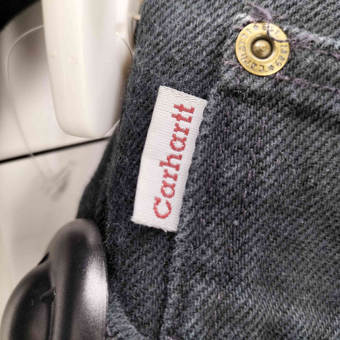 カーハート Carhartt Relaxed Fit ロゴ タブ 5ポケット テーパード ブラック デニム パンツ メンズ 32×32