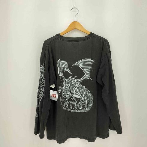 Solid Rock 90s トライバル フレイムX プリント L/S Tシャツ Y2K メンズ import:L