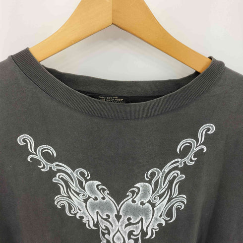 Solid Rock 90s トライバル フレイムX プリント L/S Tシャツ Y2K メンズ import:L