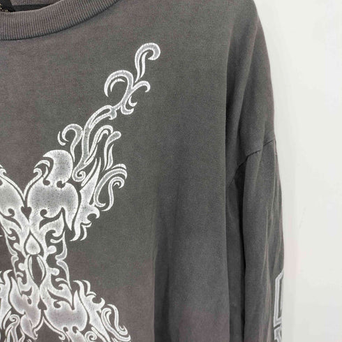 Solid Rock 90s トライバル フレイムX プリント L/S Tシャツ Y2K メンズ import:L