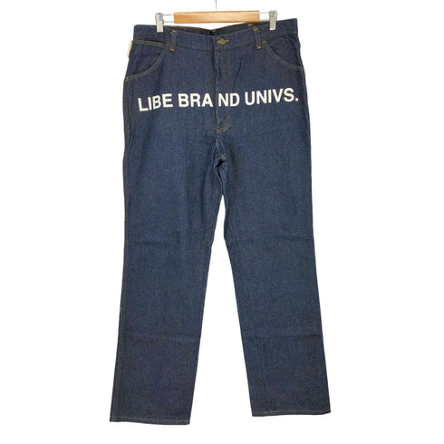 ライブブランドユニバース LIBE BRAND UNIVS ロゴプリント ストレートデニムパンツ メンズ 36×36