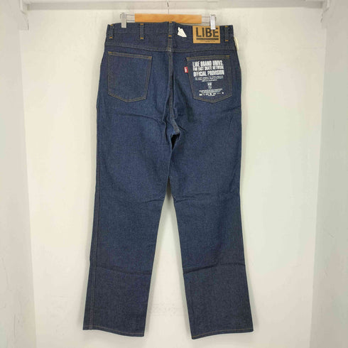 ライブブランドユニバース LIBE BRAND UNIVS ロゴプリント ストレートデニムパンツ メンズ 36×36