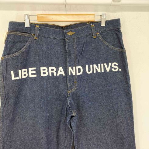 ライブブランドユニバース LIBE BRAND UNIVS ロゴプリント ストレートデニムパンツ メンズ 36×36
