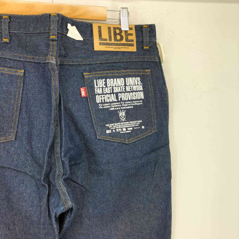 ライブブランドユニバース LIBE BRAND UNIVS ロゴプリント ストレートデニムパンツ メンズ 36×36