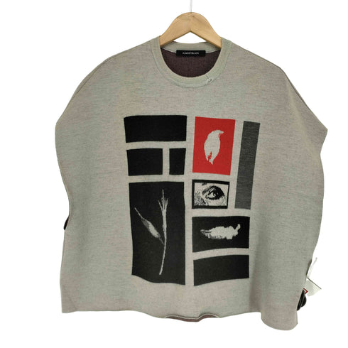 オールモストブラック ALMOSTBLACK フロントデザインプルオーバーニットベスト メンズ F