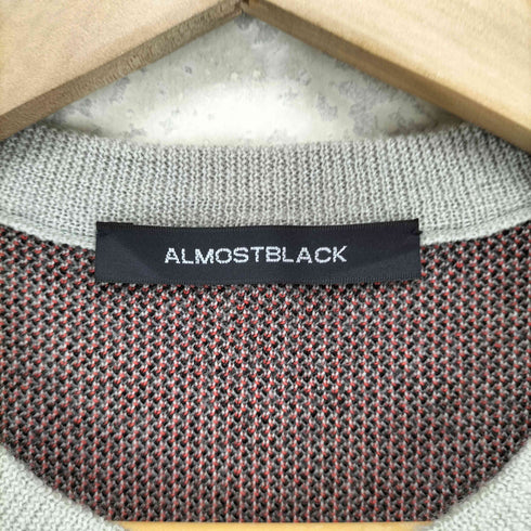 オールモストブラック ALMOSTBLACK フロントデザインプルオーバーニットベスト メンズ F
