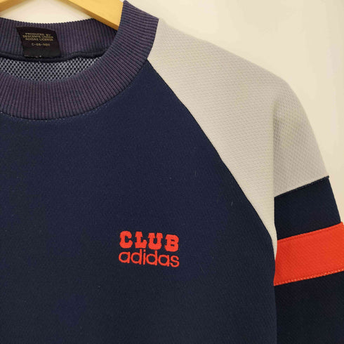 アディダス adidas CLUB 80s デサント製 ロゴ刺繍 プルオーバー ジャージ スウェット メンズ 90-4
