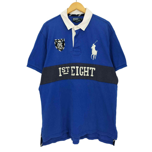 ポロバイラルフローレン Polo by RALPH LAUREN 90-00s CUSTOM FIT 1ST EIGHT ビッグポニー刺繍 ラガー ポロシャツ メンズ import:XXL