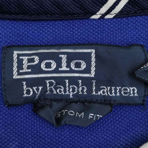ポロバイラルフローレン Polo by RALPH LAUREN 90-00s CUSTOM FIT 1ST EIGHT ビッグポニー刺繍 ラガー ポロシャツ メンズ import:XXL