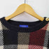 ブルーレーベルクレストブリッジ BLUE LABEL CRESTBRIDGE 金釦 チェック柄 モヘア ニット レディース 38