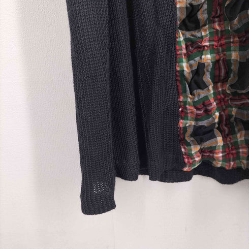 オゾック OZOC 90S 素材切替 チェック レーヨンニットノースリーブ ワンピース レディース  38